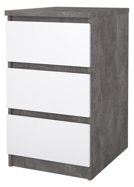 Komoda Simplicity 40 x 50 x 70 cm, šedá / bílý lesk