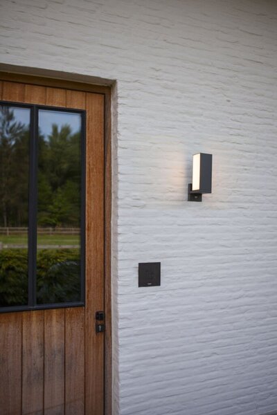 LUTEC 5193811118 CUBA exteriérové ​​nástěnné svítidlo LED 14W 1000lm 3000K IP54 tmavá šedá, otočná hlavice 90°, pohybový senzor