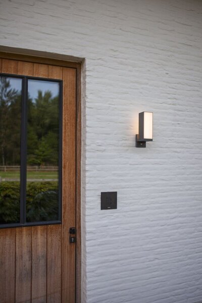 LUTEC 5193811118 CUBA exteriérové ​​nástěnné svítidlo LED 14W 1000lm 3000K IP54 tmavá šedá, otočná hlavice 90°, pohybový senzor