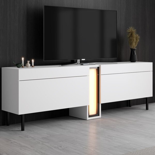 TV stolek/skříňka Novium 3 (bílá). Akce -19%