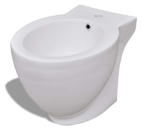 Kulatý bidet volně stojící, bílý, vysoce kvalitní keramika 140665