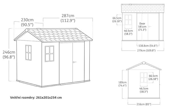 Apex Zahradní domek 9x7,5, walnut KETER 263958