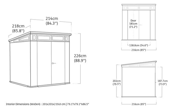 Pent Signature Zahradní domek 7x7,storm grey KETER 263851
