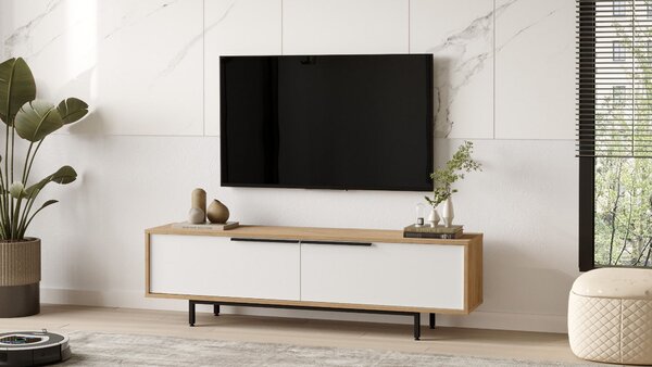 TV stolek/skříňka Onisko 1 (dub + bílá). Akce -14%