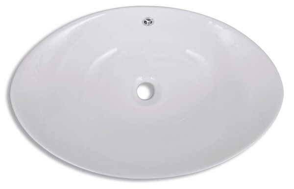 Luxusní keramické oválné umyvadlo s přepadem - 59 x 38,5 cm 140679