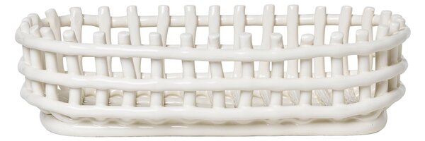 FERM LIVING Košík Ceramic Oval, Off-White