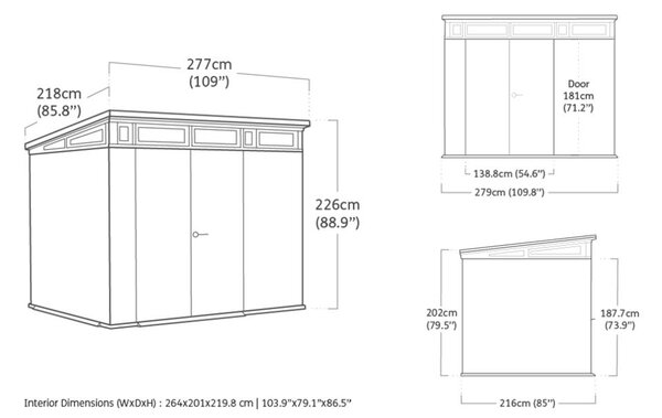 Pent Signature Zahradní domek 9x7, storm grey KETER 263852