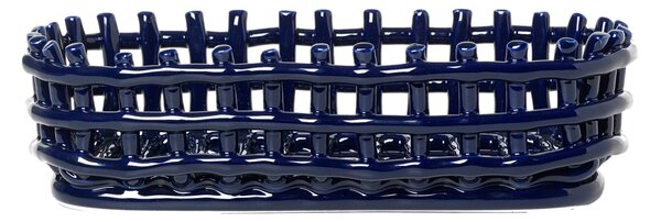 FERM LIVING Košík Ceramic Oval, Blue