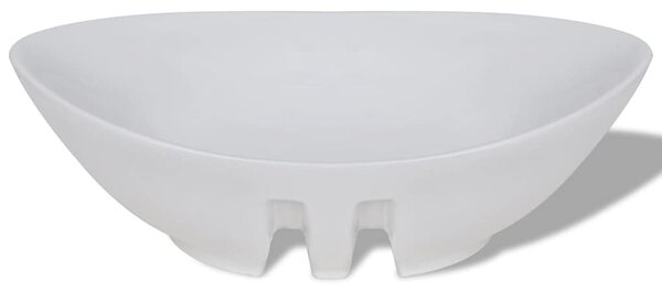 Luxusní keramické oválné umyvadlo s přepadem - 59 x 38,5 cm 140679