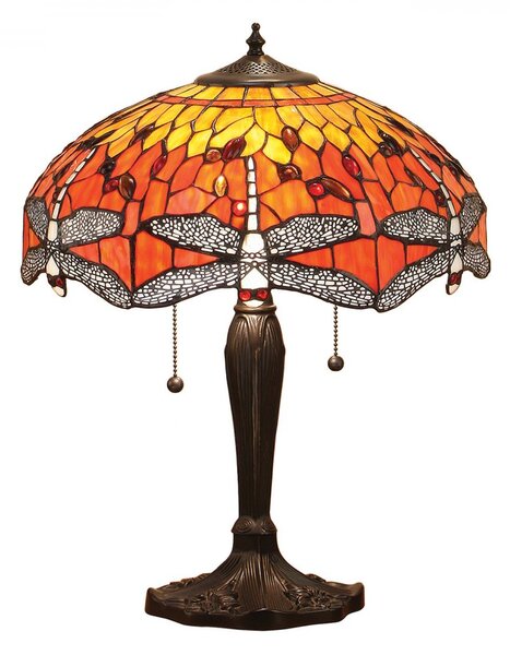 Dragonfly flame stolní lampa Tiffany 64093