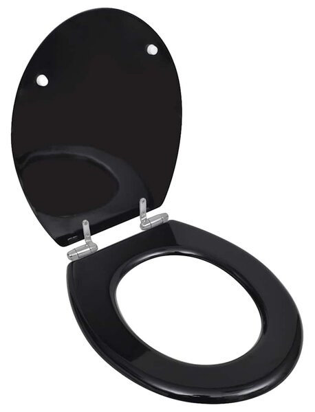 WC sedátko s funkcí pomalého sklápění MDF prostý design černé 140799