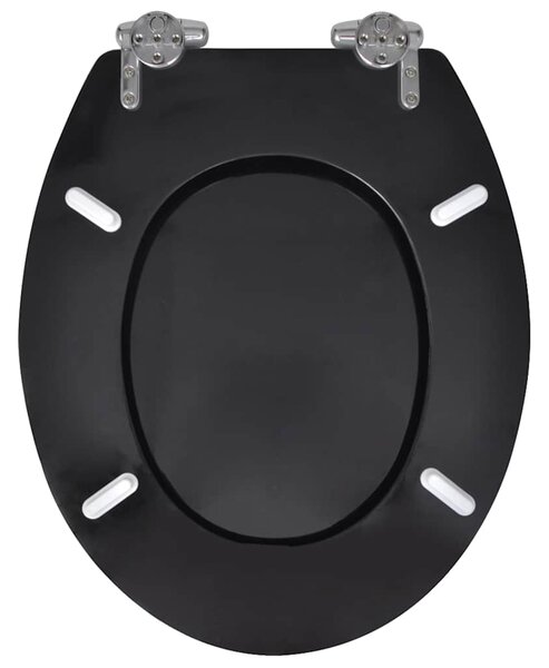 WC sedátko s funkcí pomalého sklápění MDF prostý design černé 140799