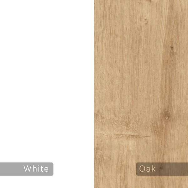 Noční stolek Ondra (bílá + dub). Akce -15%