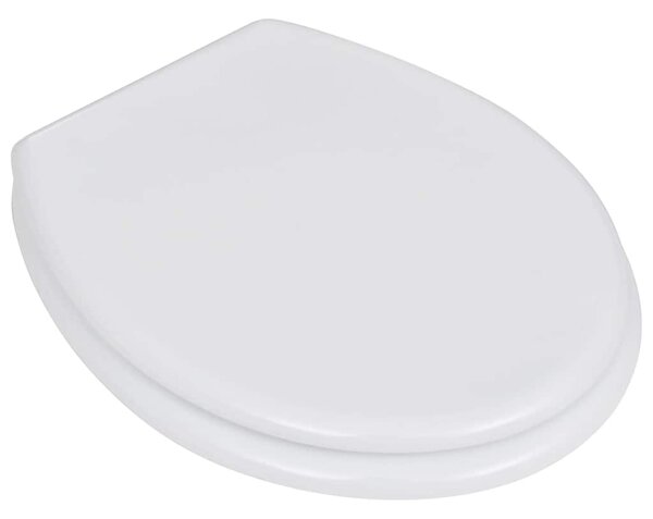 WC sedátko MDF s víkem jednoduchý design bílé 140801