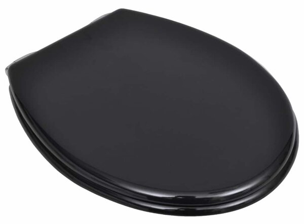 WC sedátko s funkcí pomalého sklápění MDF prostý design černé 140799