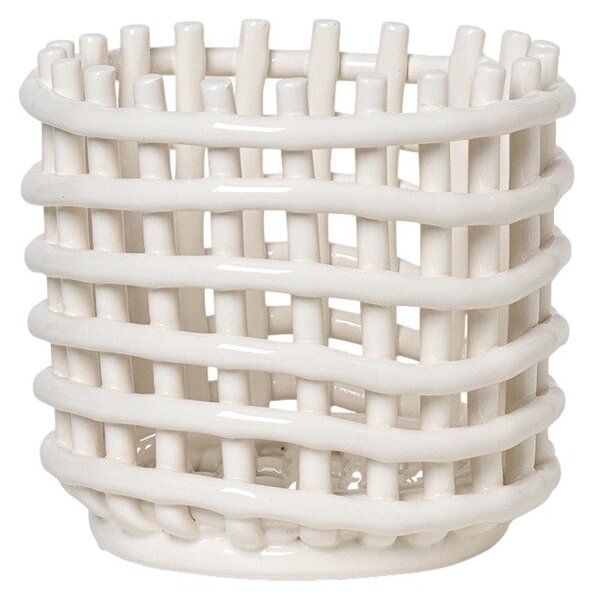 FERM LIVING Košík Ceramic Small, Off White