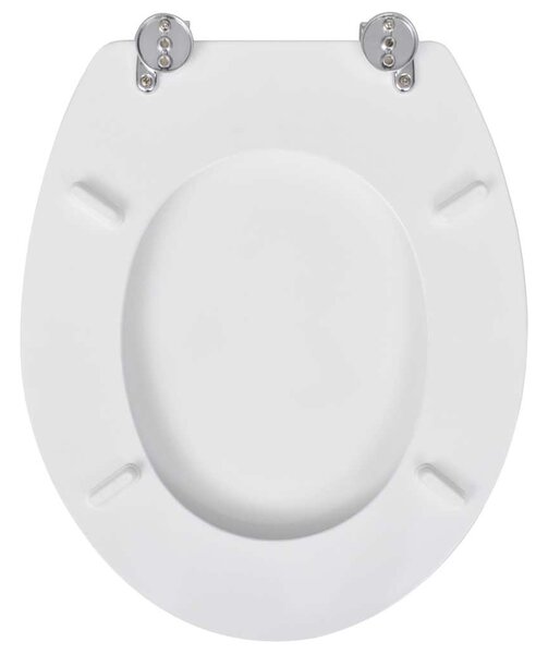 WC sedátko MDF s víkem jednoduchý design bílé 140801