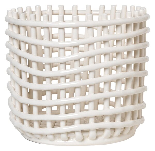 FERM LIVING Košík Ceramic Large, Off-White