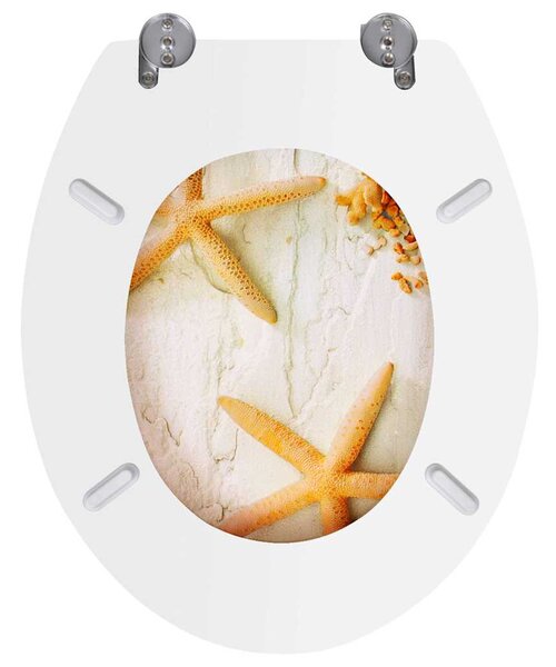 WC sedátko MDF s víkem design mořské hvězdice 140805