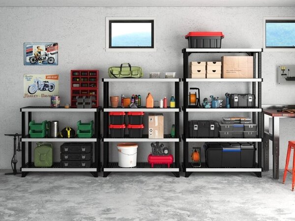 Fused Regál, 5 polic, plast/kov, černý KETER 260370​