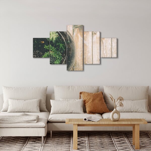 Obraz sukulentů ve skle (125x70 cm)