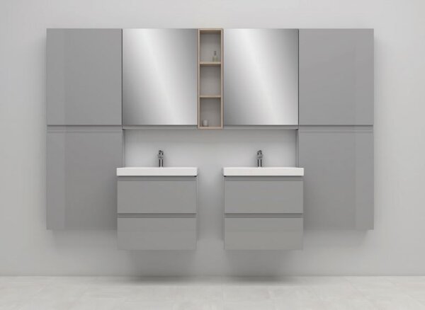 Cersanit - SET skříňka + umyvadlo, šedý lesk, Moduo 60, S801-222-DSM