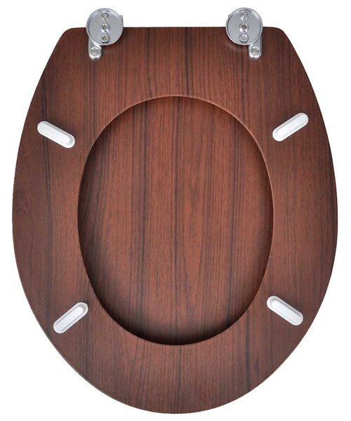 WC sedátko MDF s víkem jednoduchý design hnědé 140803