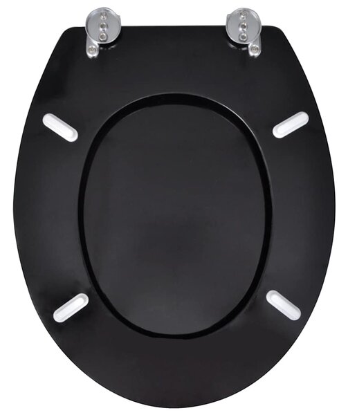 WC sedátko MDF s víkem jednoduchý design černé 140802