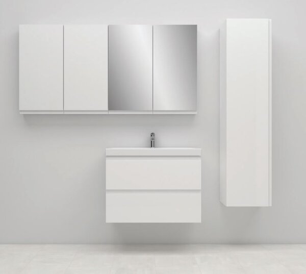 Cersanit - SET skříňka + umyvadlo, bílý lesk, Moduo Slim 80, S801-225-DSM