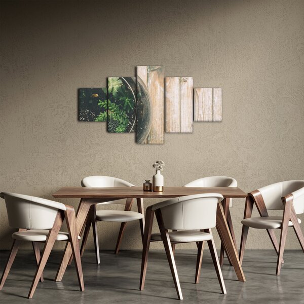 Obraz sukulentů ve skle (125x70 cm)