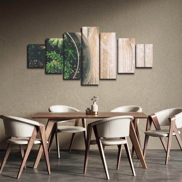 Obraz sukulentů ve skle (210x100 cm)