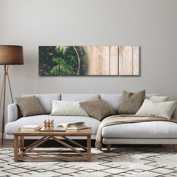 Obraz sukulentů ve skle (170x50 cm)