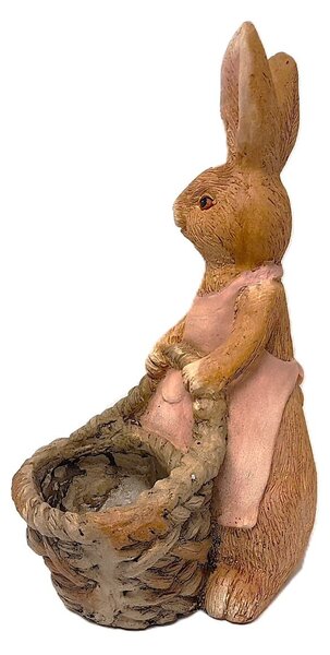 Zajíc v zástěře s nůší velký 46 x 26 cm, hnědý PRODEX 25177