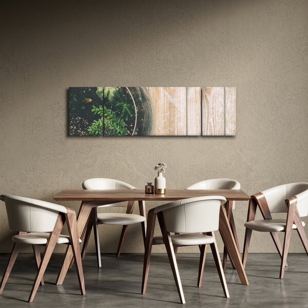 Obraz sukulentů ve skle (170x50 cm)
