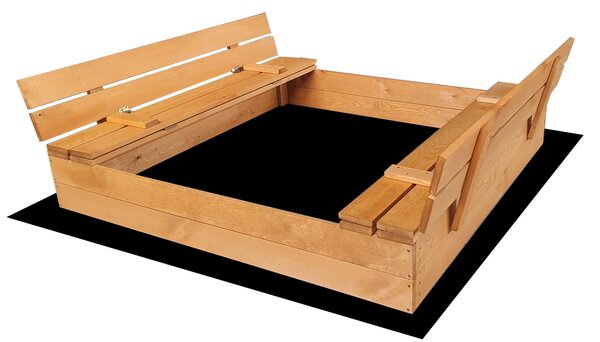 Ourbaby® pískoviště borovicové impregnované lavičkami 120x120x20 cm