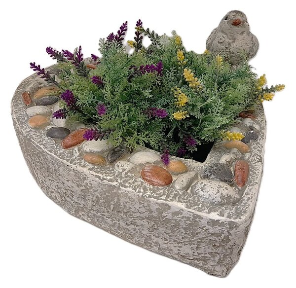 Dekorativní miska srdce s ptáčkem 37 x 36 cm PRODEX 25162