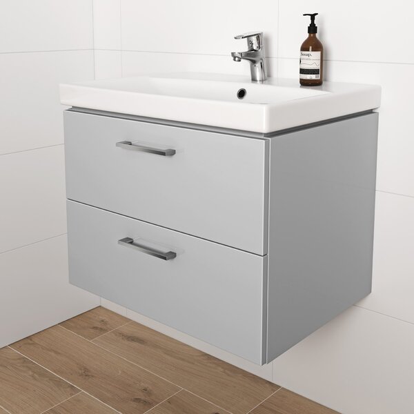 Cersanit - SET skříňka + umyvadlo, šedý lesk, LARA CITY 60, S801-216-DSM