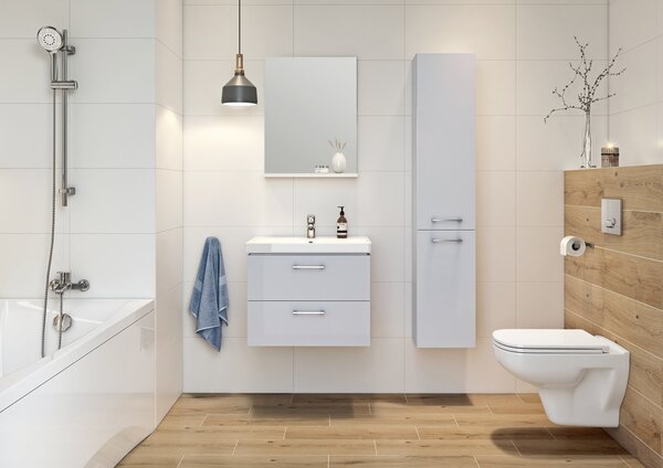 Cersanit - SET skříňka + umyvadlo, šedý lesk, LARA CITY 60, S801-216-DSM