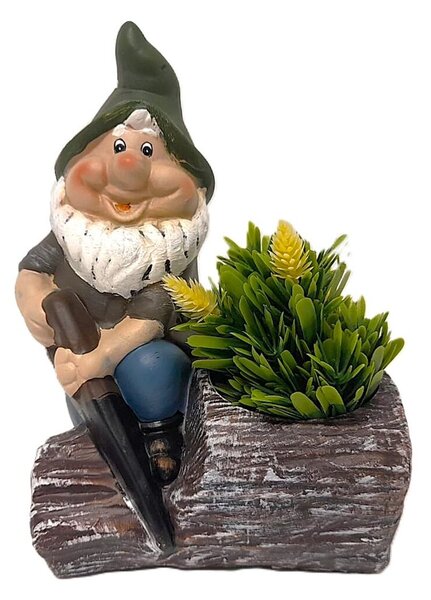 Trpaslík na pařezu s pilkou obal 26 x 19 cm PRODEX 25173