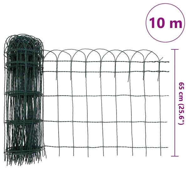 Zahradní plot práškované železo 10 x 0,65 m 141073