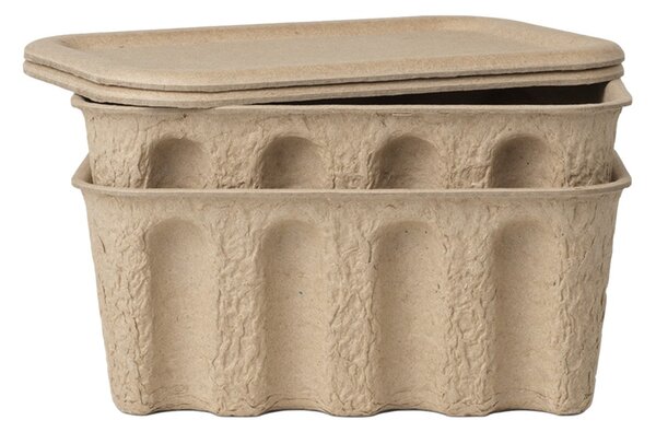 FERM LIVING Úložné boxy Paper Pulp Small, set 2 kusy