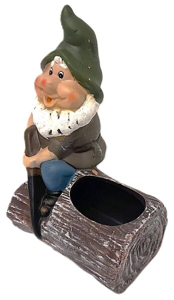 Trpaslík na pařezu s pilkou obal 26 x 19 cm PRODEX 25173