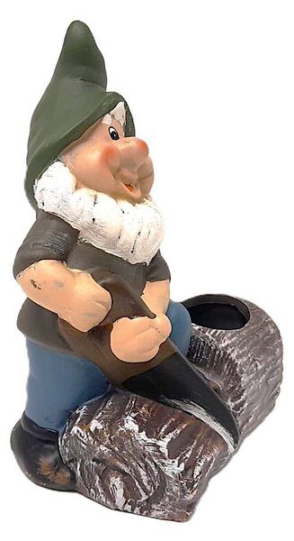 Trpaslík na pařezu s pilkou obal 26 x 19 cm PRODEX 25173