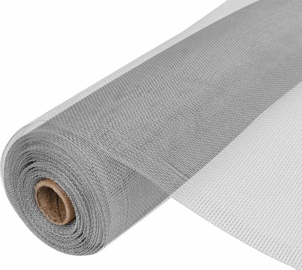 Síť proti hmyzu hliník 100 x 1 000 cm stříbrná 141158