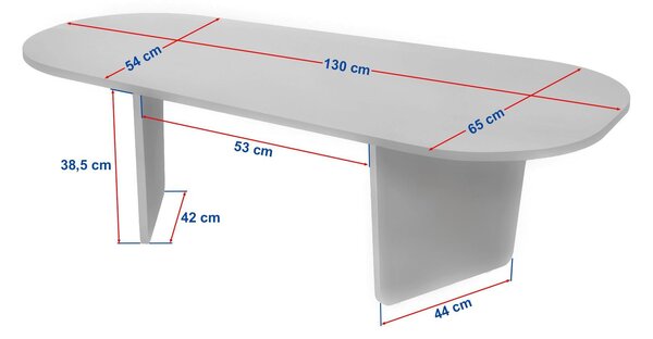 Konferenční stolek Oxallia (travertin + ořech)