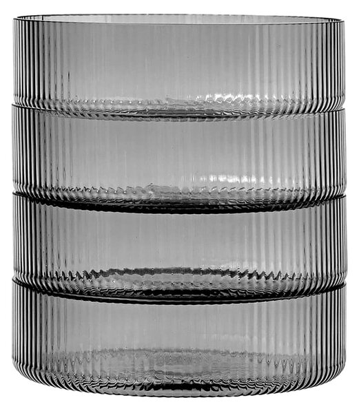 FERM LIVING Misky Ripple, Smoked Grey, sada 4 kusů