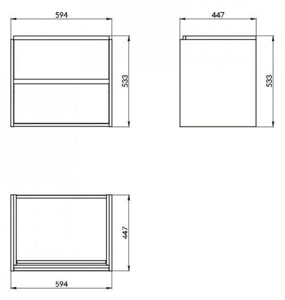 Cersanit - Crea skříňka pod umyvadlo 60cm, šedá, S924-016