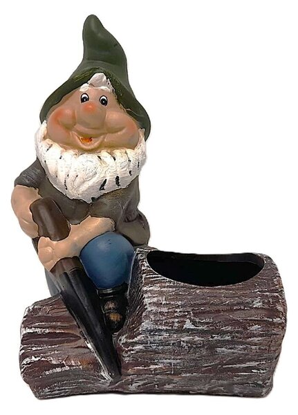 Trpaslík na pařezu s pilkou obal 26 x 19 cm PRODEX 25173