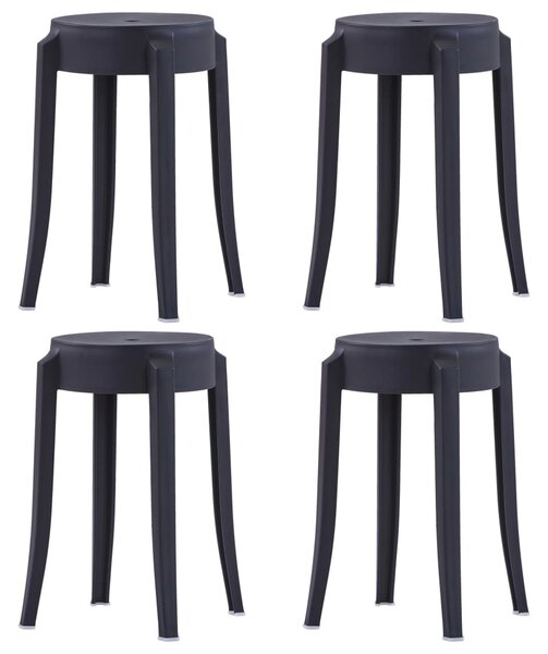 Stohovatelné stoličky 4 ks černé plast