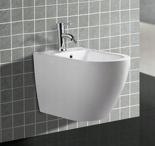 Mexen LENA Rimless, závěsná WC mísa se sedátkem + bidet, bílá, 30224000+35224800